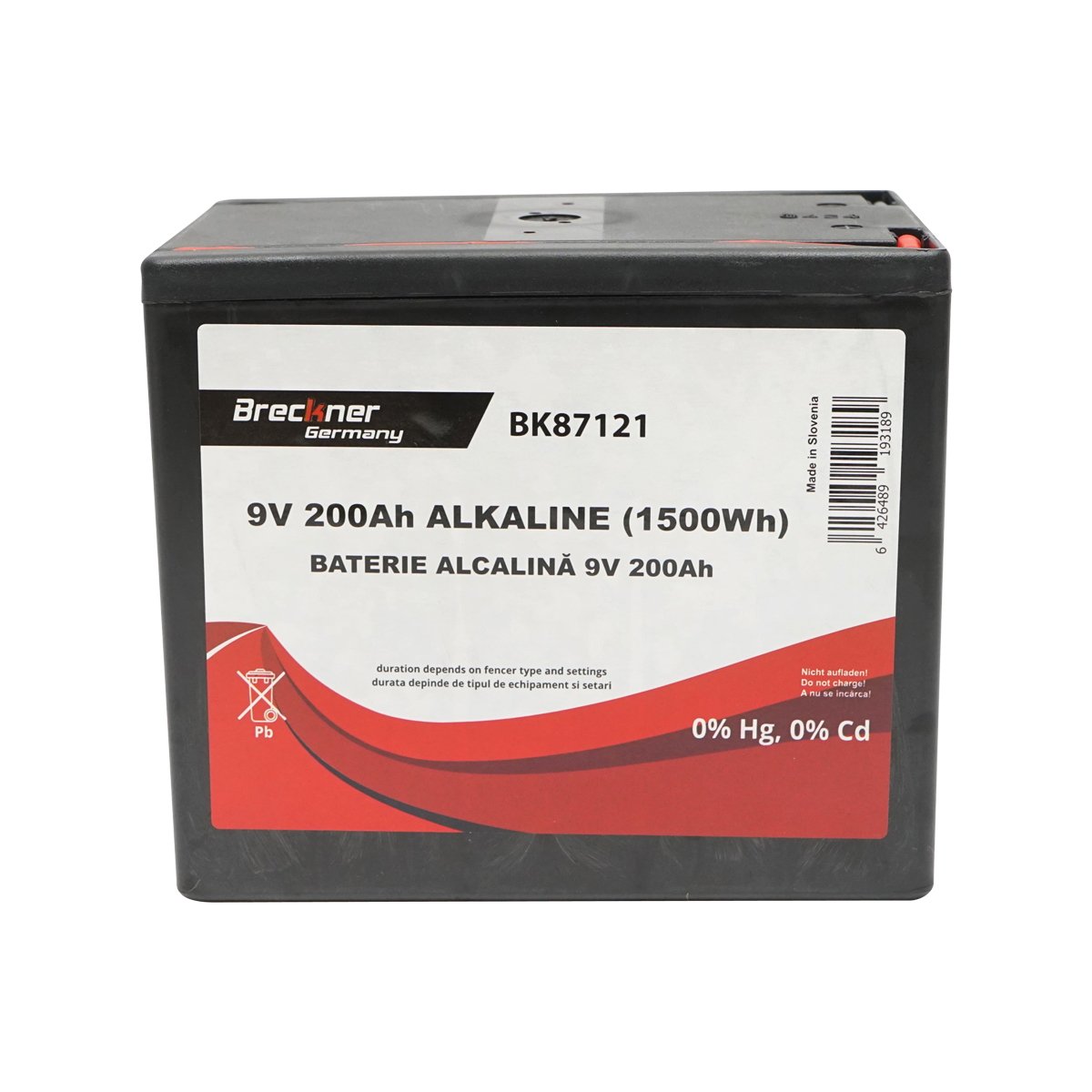 Baterie uscata alcalina 9V, 200Ah pentru gard electric Breckner Germany